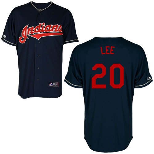 C-C Lee #20 Youth Baseball Jersey-Cleveland Indians Authentic Alternate Navy Cool Base MLB Jersey